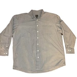 Jos. A. Bank White/Gray Plaid Button Down Shirt
